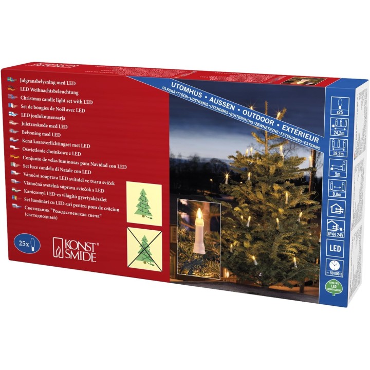 Guirlande pour sapin de Noël, 25 ampoules