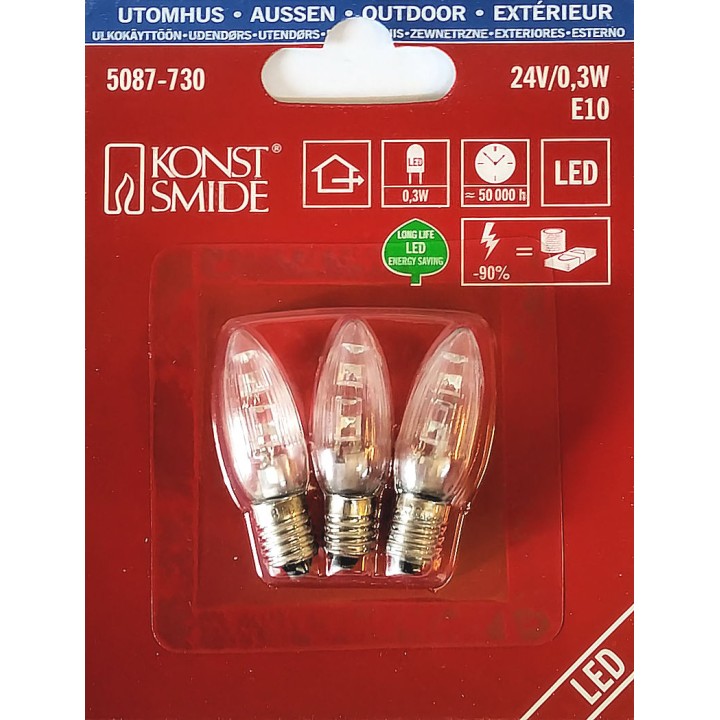 Ampoule LED de rechange  pour guirlandes électriques 24V, 0,3W, Konstsmide 5087-730