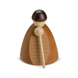 Jeune berger coloré en bois pour grande crèche Köhler, 17 cm