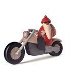 Père Noël rouge à moto