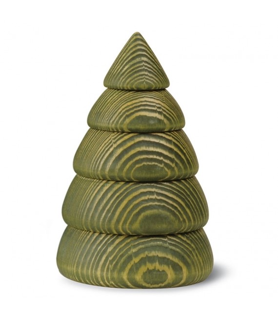 Grand sapin de Noël en bois design, 14 cm, vert