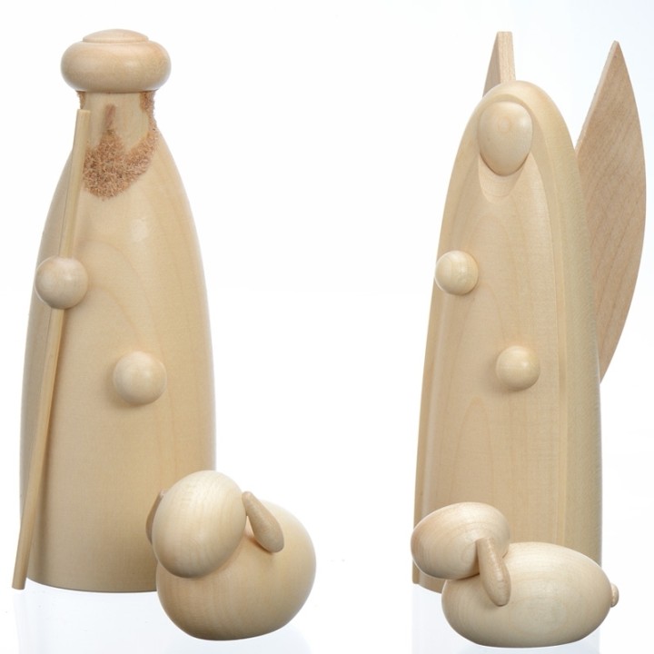déco creche de Noël, ange et berger