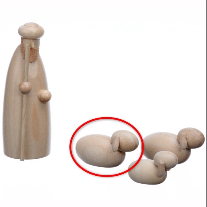 Mouton en bois pour crèche de Noël