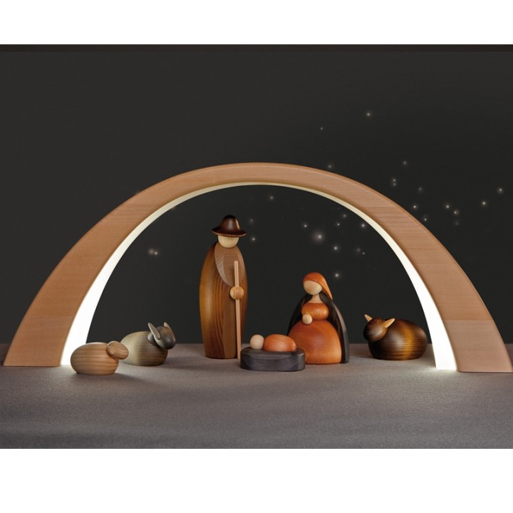 Arche lumineuse en bois à éclairage led