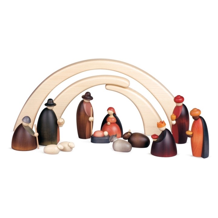 Crèche de Noël complète avec 12 personnages 12 cm