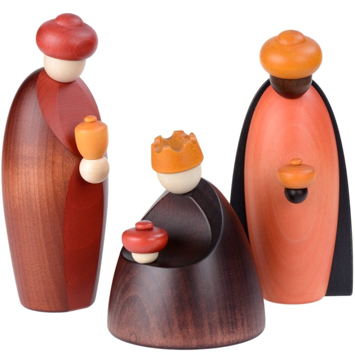 Trois rois mages et offrandes pour crèche de Noël