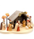  Décorations de Noël, rois mages dans une crèche en bois