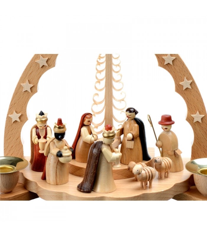 Nativité Crèche de Noël en bois de hêtre