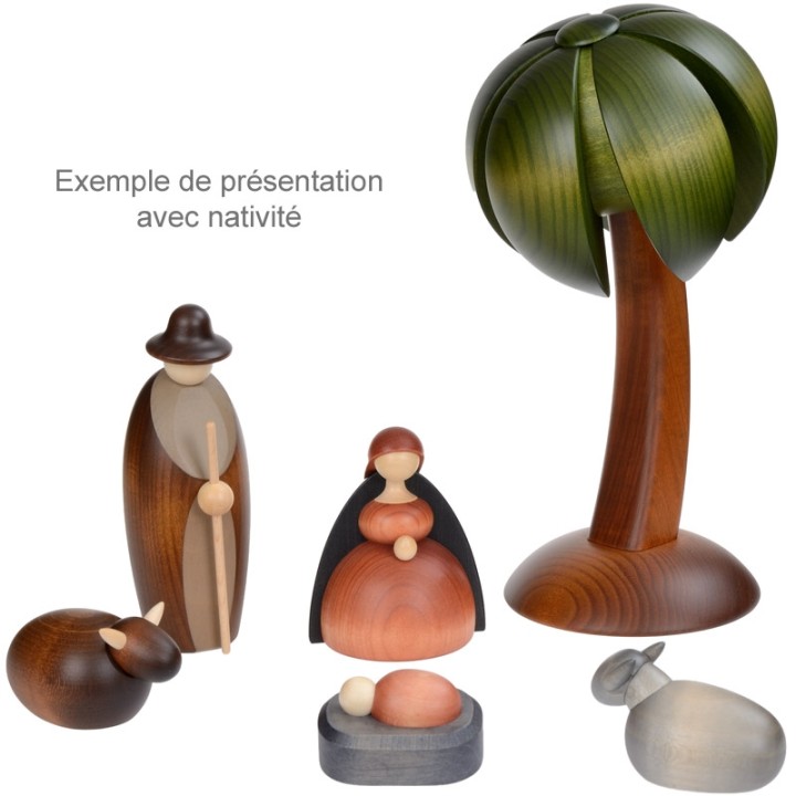 Décoration de creche de Noel, palmier en bois