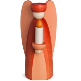 Ange de Noël en bois rouge avec bougie 