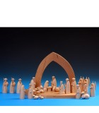 Figurines bois crèche de Noël, dromadaire et bédouin