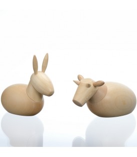 Animaux pour crèche de Noël, l'âne et le boeuf, 8 cm