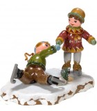 Village de Noël miniature, patineurs
