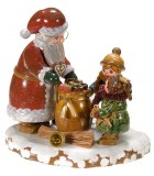 Village de Noël miniature, enfants et père Noël