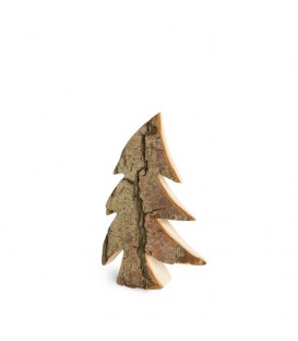 Sapin en bois, forme penchée, 12 cm