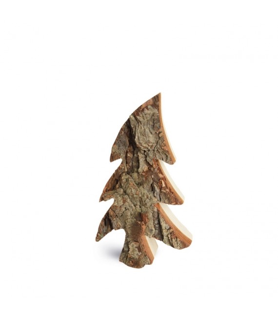 Sapin en bois, forme penchée, 15 cm