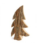Grand sapin en bois, forme penchée, 40 cm