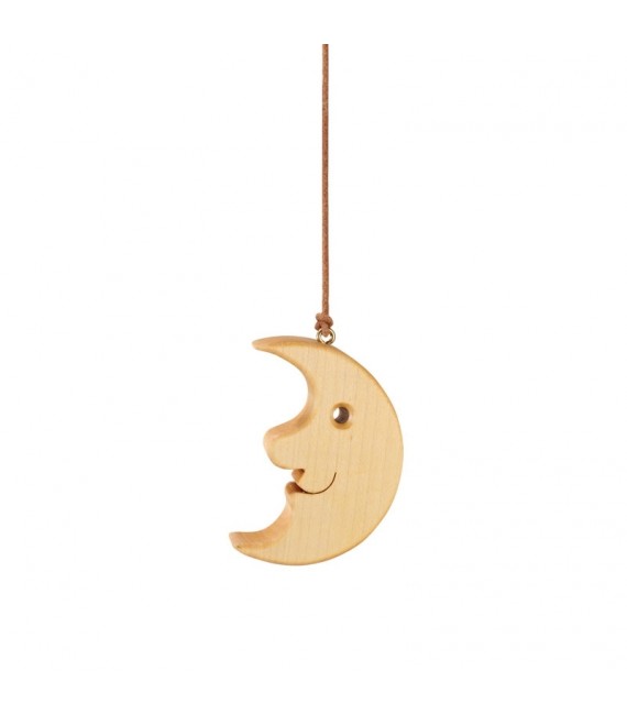 Lune en bois de chêne à suspendre 8,5 cm