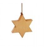 Etoile en bois d'aulne à suspendre 7,5 cm