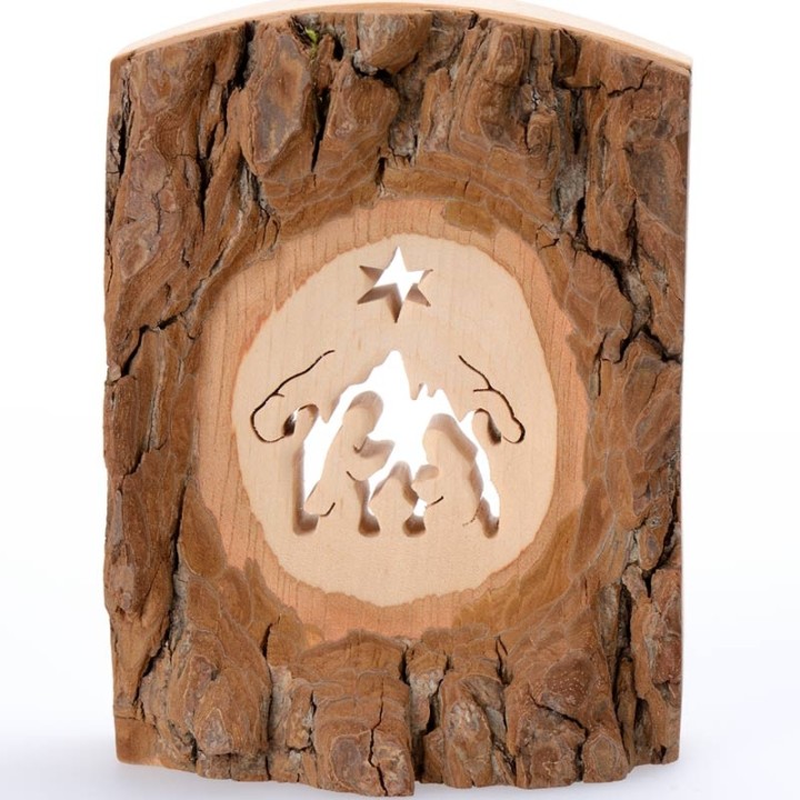 Crèche de Noel en écorce de bois, petite taille