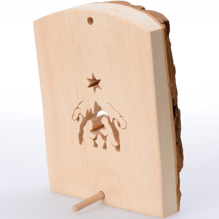 Crèche de Noel en écorce de bois, petite taille