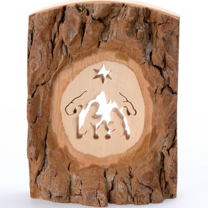 Crèche de Noel en écorce de bois, petite taille
