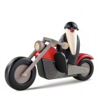 Père Noël moderne à moto au look rocker