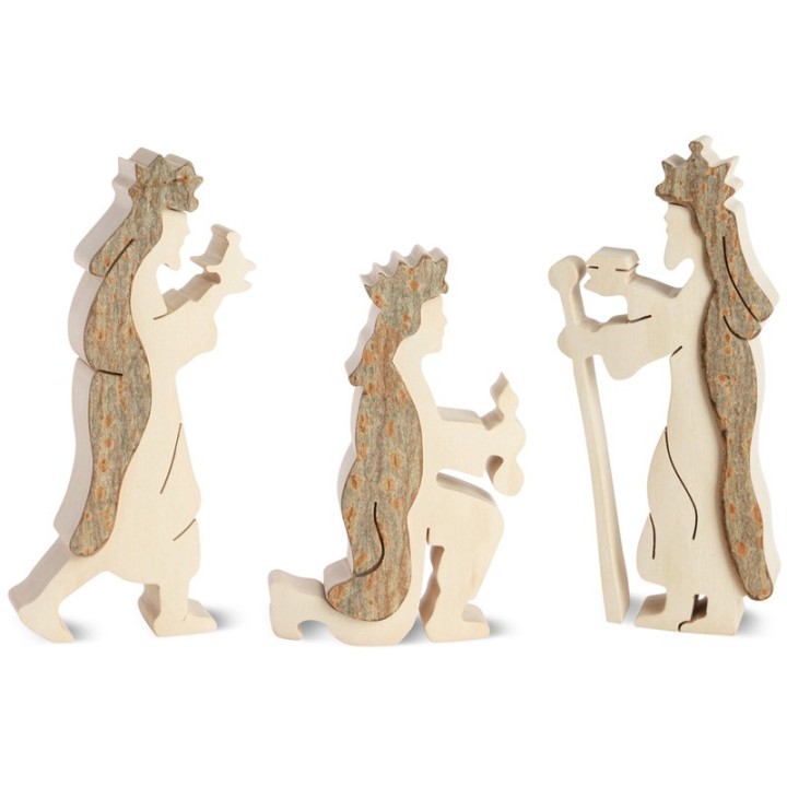 Personnages crèche de Noel, les trois rois mages, 10 cm
