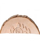 Crèche de Noël en relief, taillée dans un rondin de bois, 12 cm