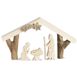 Petite crèche de Noël avec nativité, 8 cm