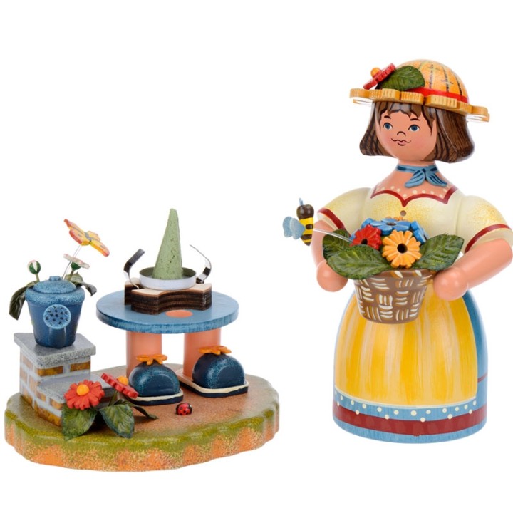 Personnage brûle-encens jardinière