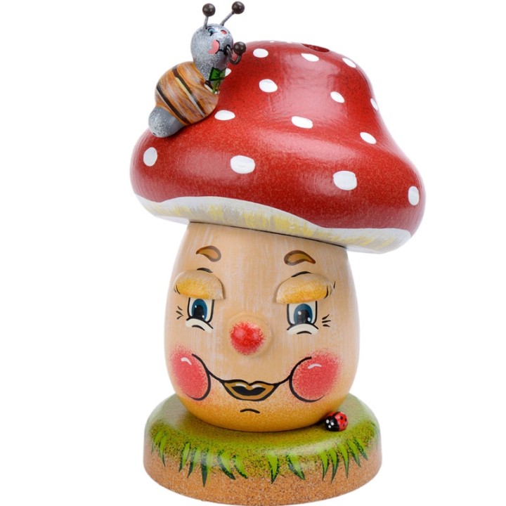 Personnage brûle-encens champignon joyeux