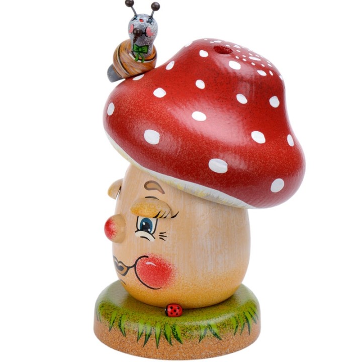 Personnage brûle-encens champignon joyeux