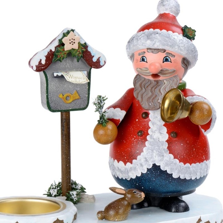 Personnage porte encens père Noël avec bougeoir