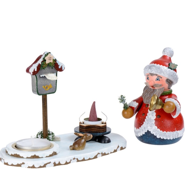 Personnage porte encens père Noël avec bougeoir