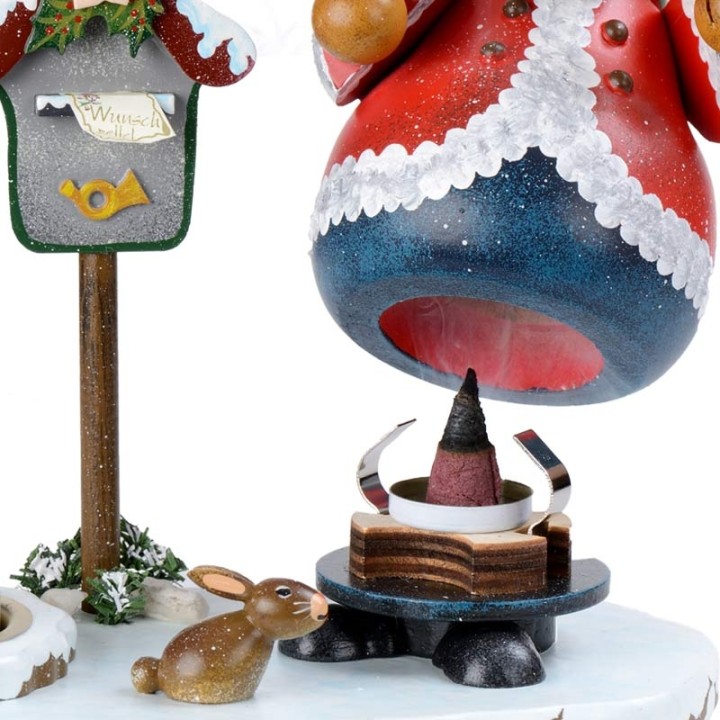 Personnage porte encens père Noël avec bougeoir