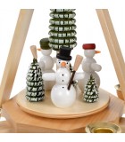 Manège de Noël en bois bonhommes de neige