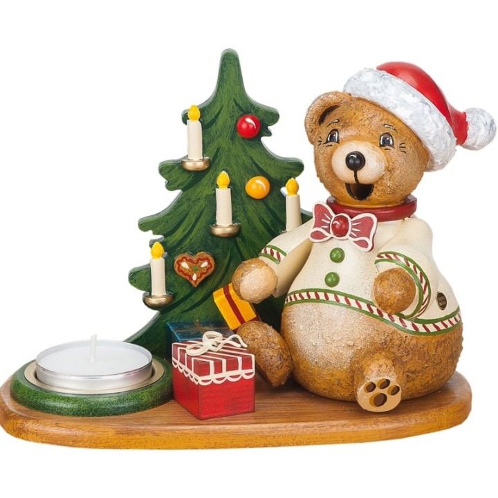 Figurine porte encens ourson et bougeoir