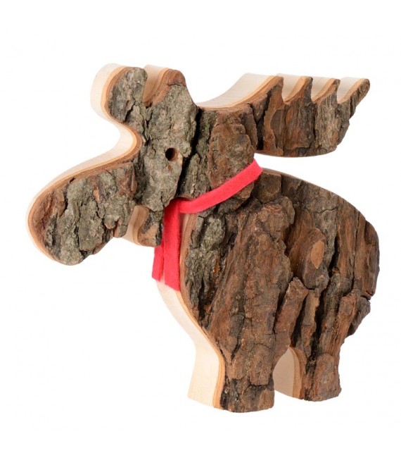 Elan en bois avec noeud rouge 14 cm