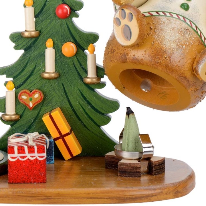 Figurine porte encens ourson et bougeoir