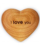 Coeur en bois, I Love You, 6 cm