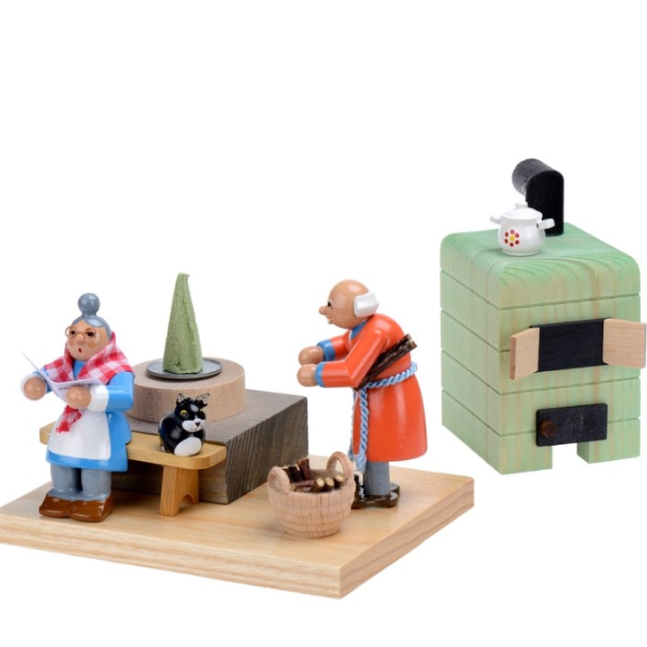 Poële brûle-encens grand-père et grand-mère