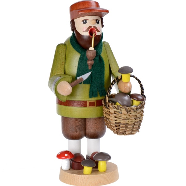 Personnage brûle-encens cueilleur de champignons