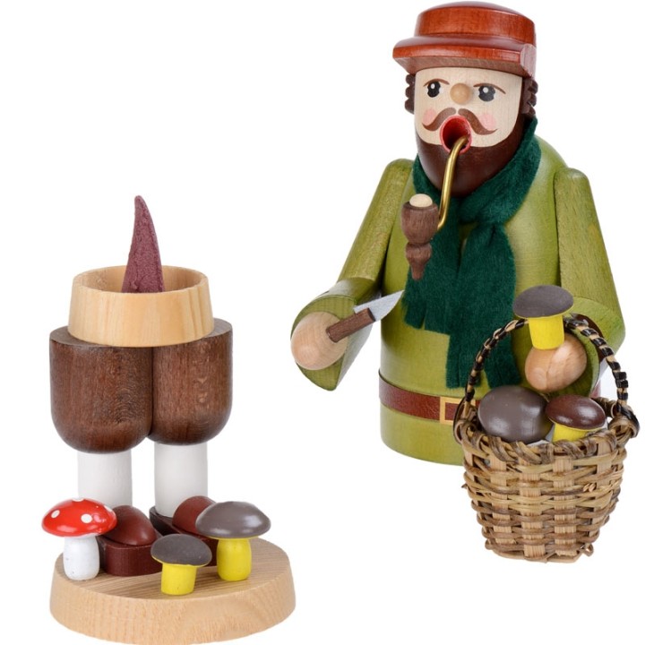 Personnage brûle-encens cueilleur de champignons