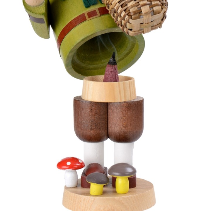 Personnage brûle-encens cueilleur de champignons
