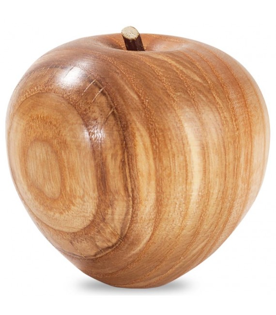 Grande pomme en bois poli, 9 cm