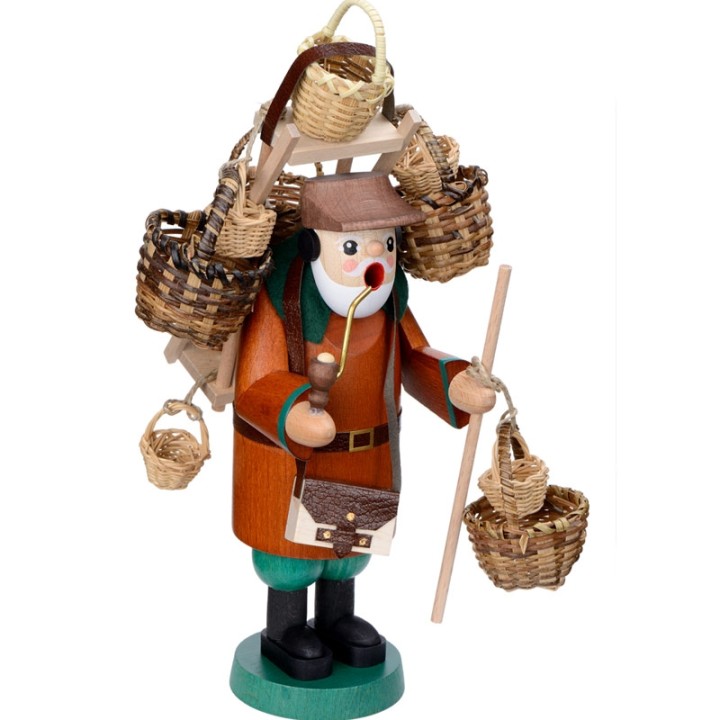Personnage brûle-encens vendeur de paniers