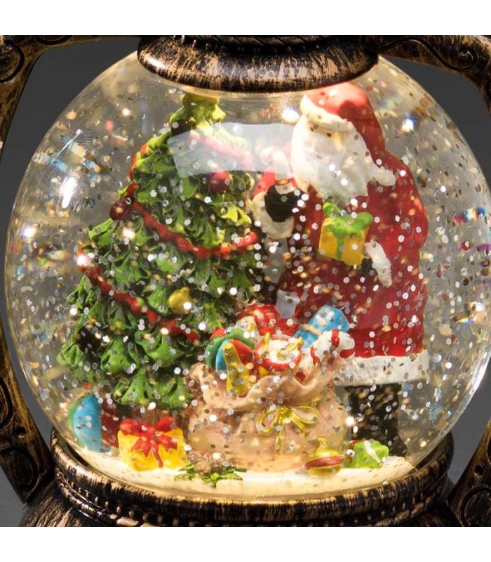 Nouveauté Blanc Chaud LED Jingle Bells Boîte à Musique Vacances Noël Saisonnier Boule à Neige de Noël Boîte à Musique Retro TV Santa Yideng Lanterne Noel