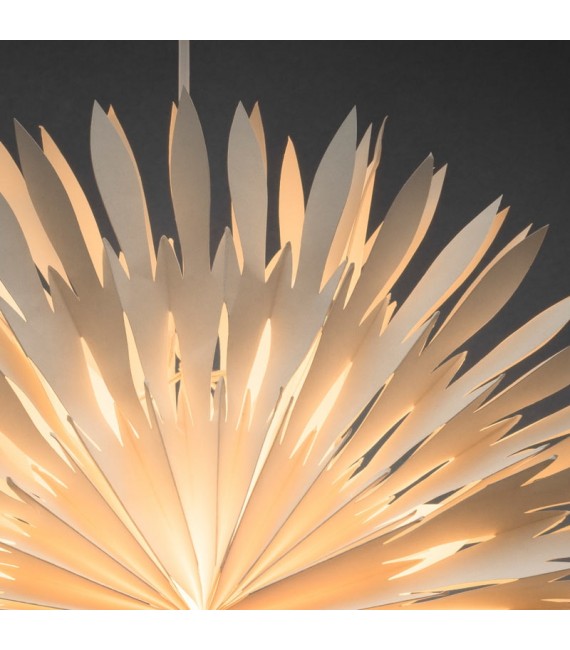 Étoile lumineuse électrique en papier à suspendre, blanche, 60 cm