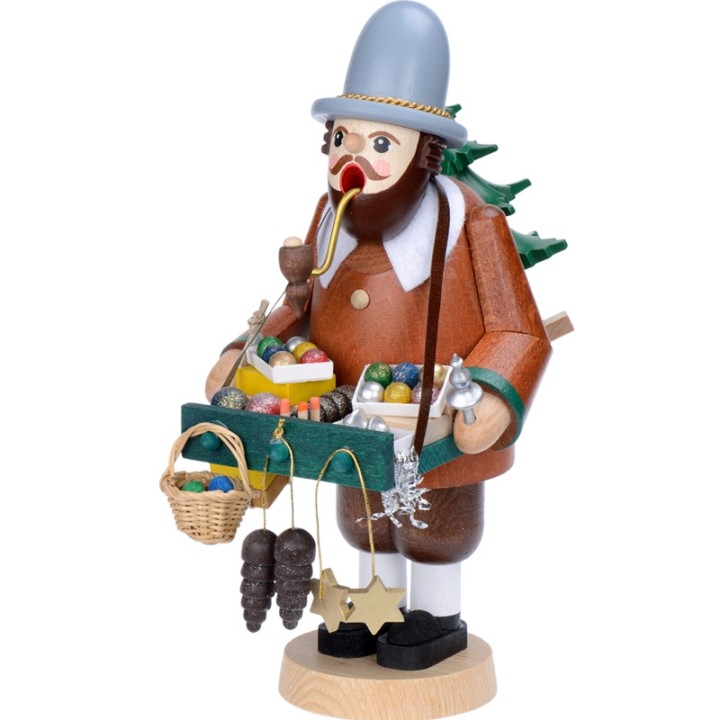 Personnage brûle-encens vendeur de déco de Noël